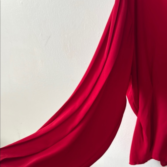 Express Women's Red Button-Up Top - Picture 3 of 7